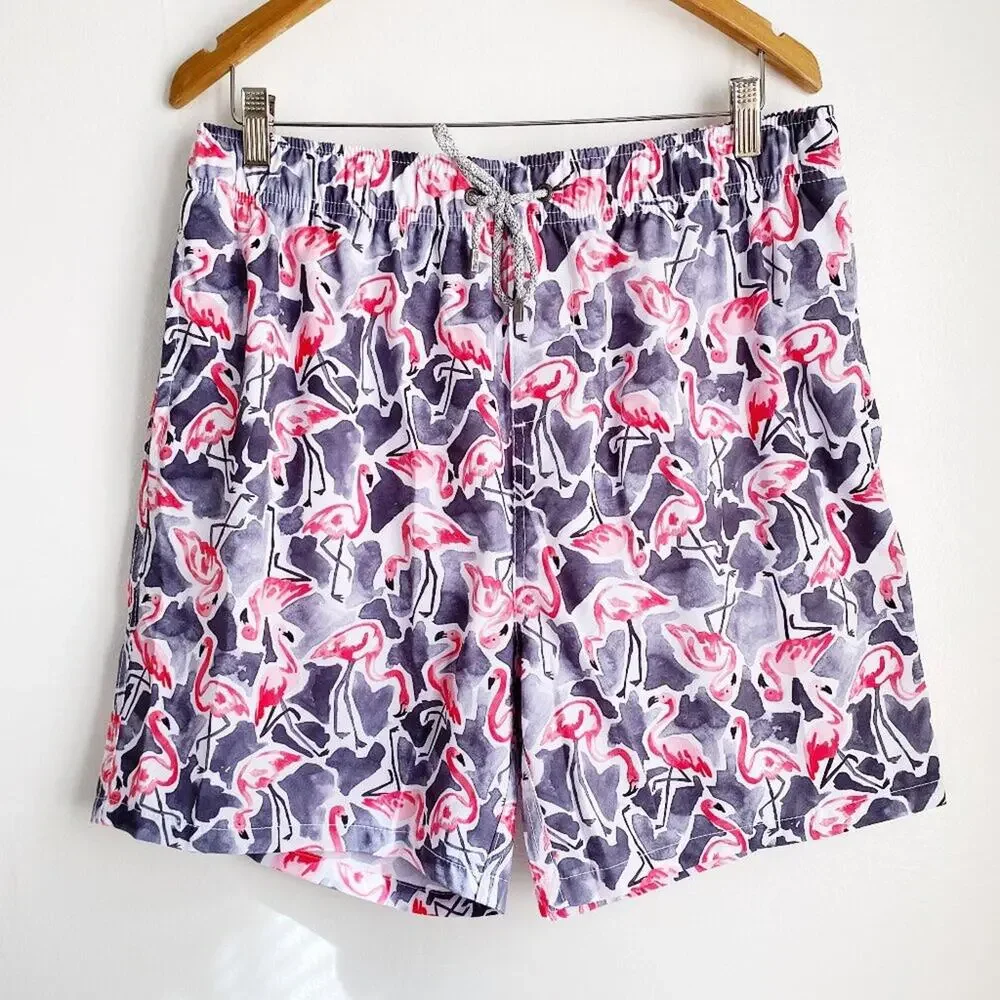 Vintage Summer Flamingo Mens Swim Shorts Size XXL